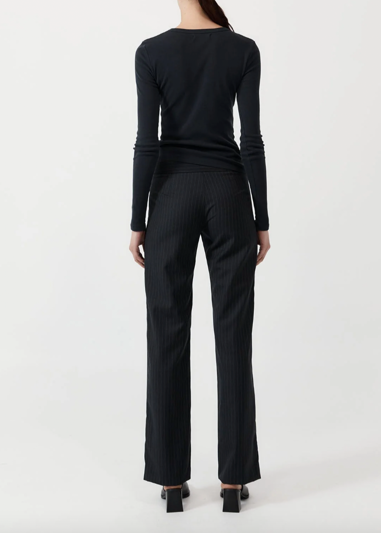 Product Image for Deconstructed Pinstripe Trousers, Black