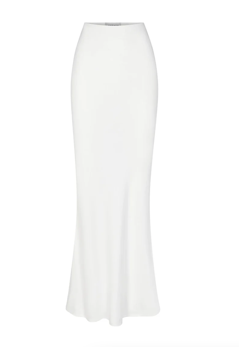 Product Image for Bias Cut Maxi Skirt, White