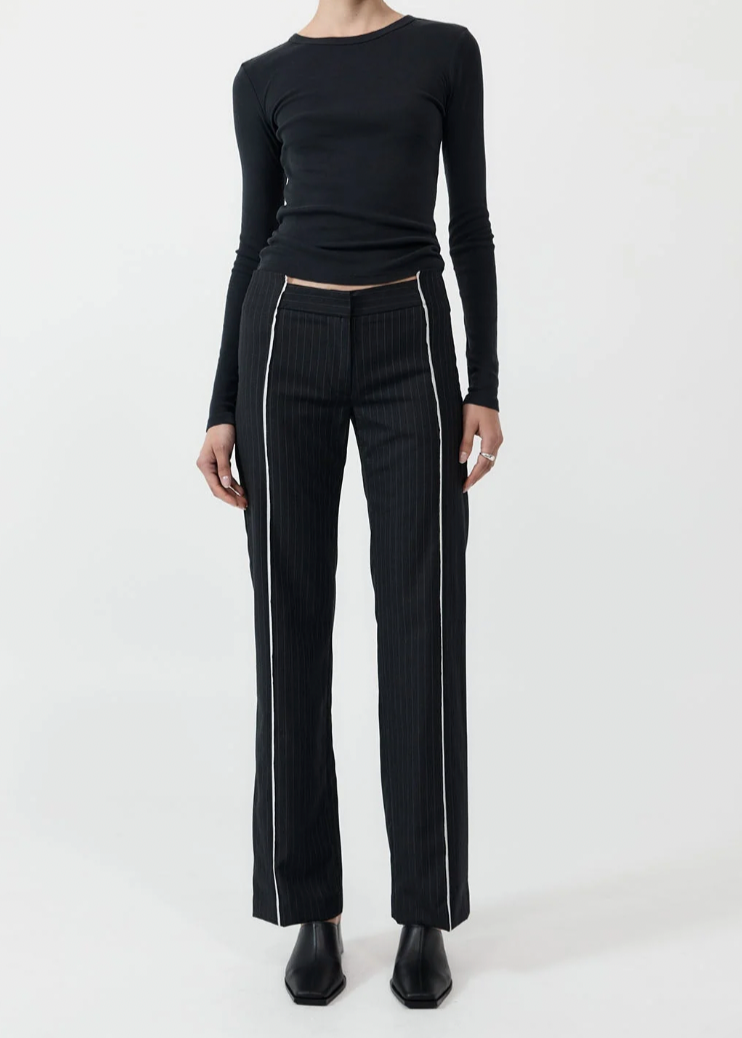 Product Image for Deconstructed Pinstripe Trousers, Black