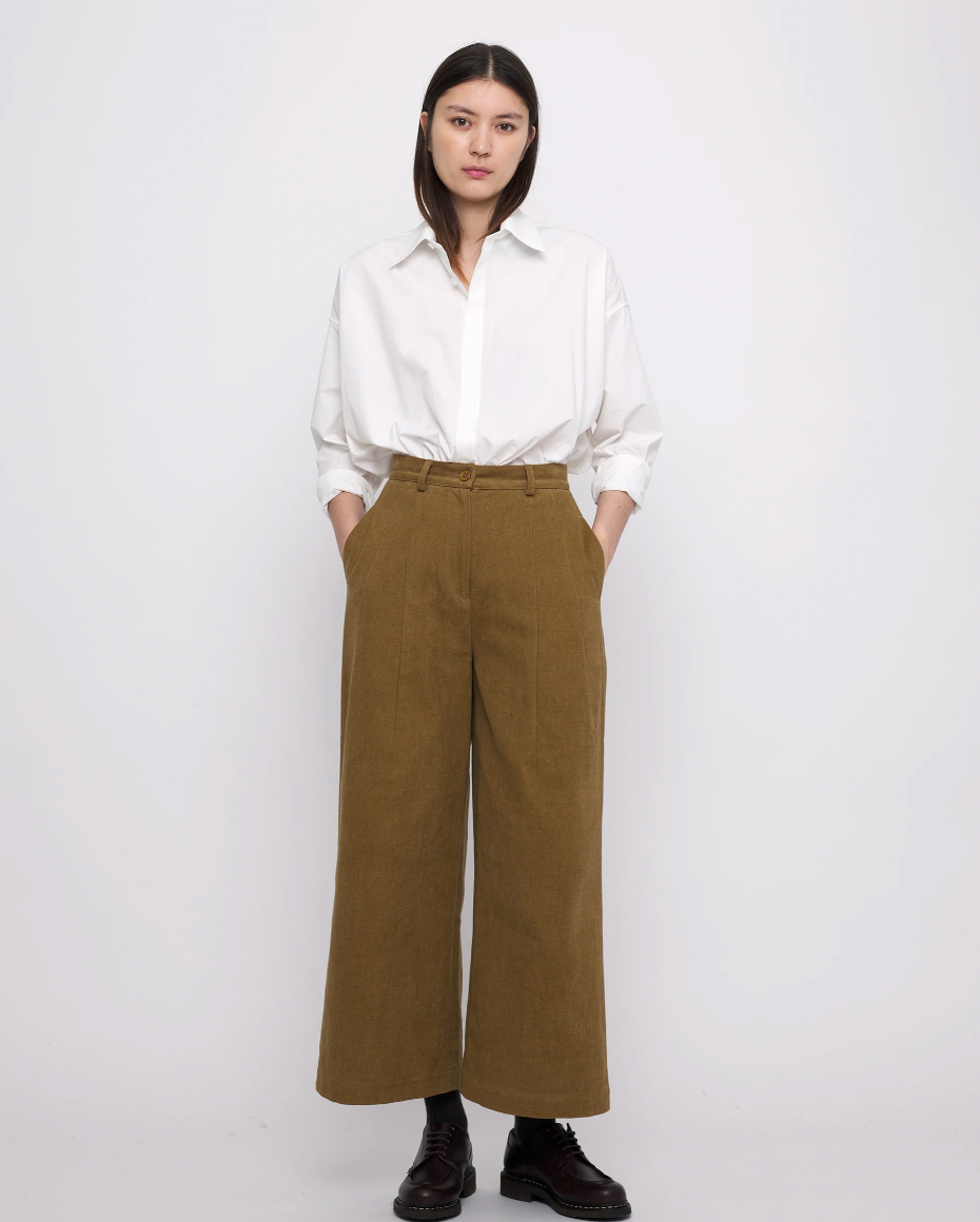 Product Image for Wide-Legged Skate Trouser, Kelp Brown