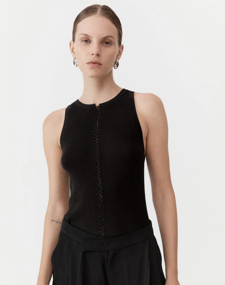 Product Image for Stitch Detail Tank, Black