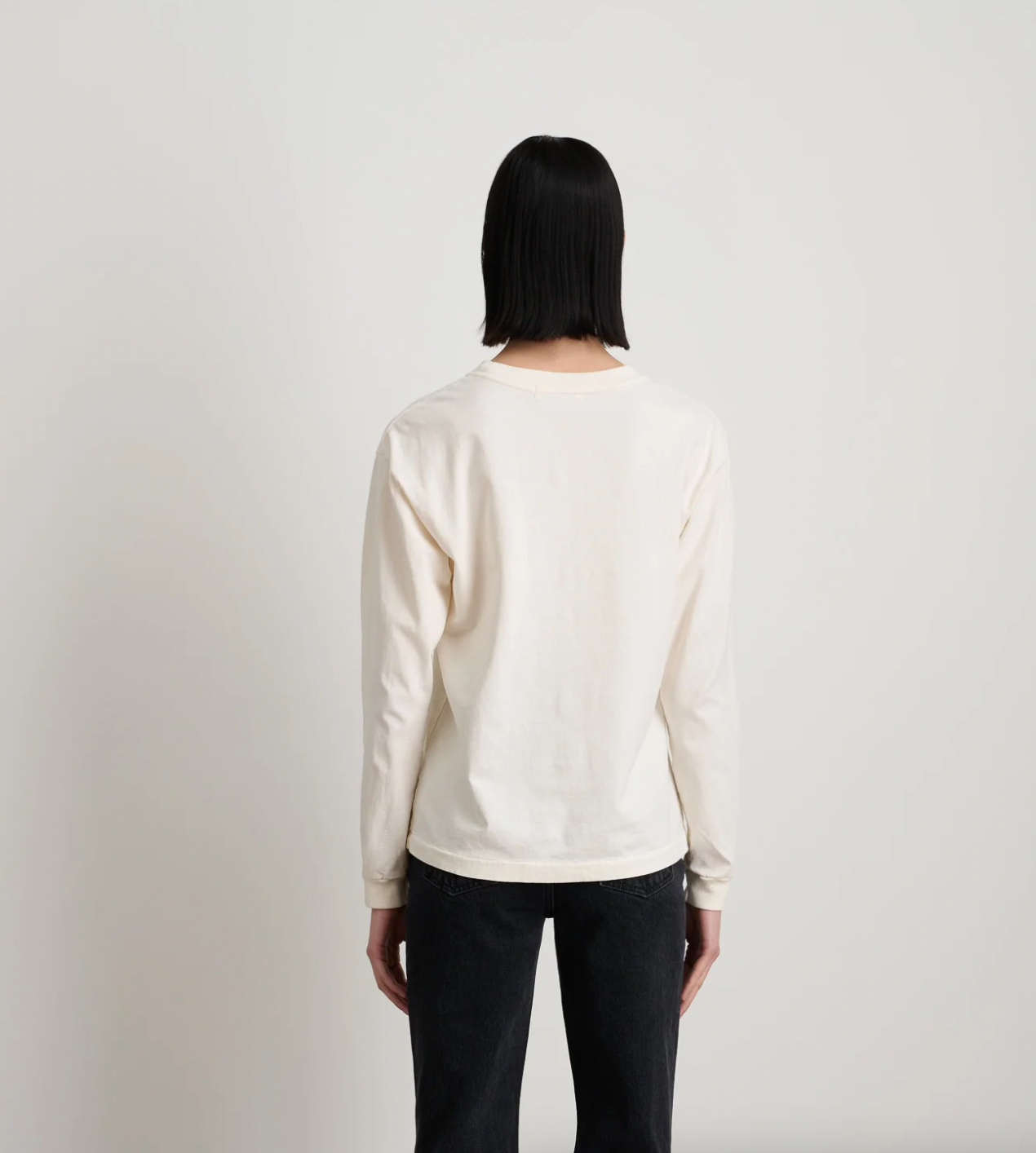Product Image for Long Sleeve Pocket Tshirt, O/D Snow White