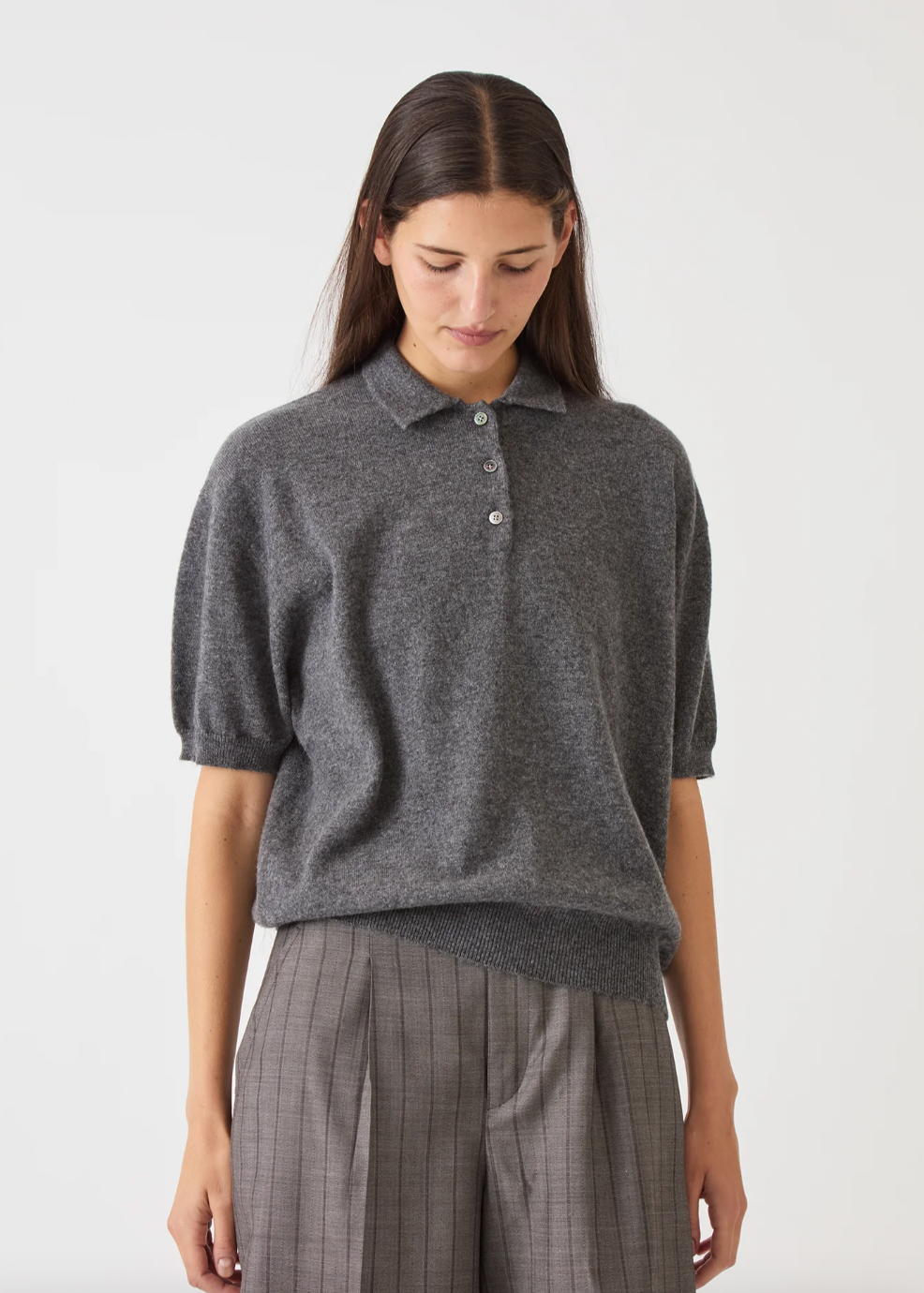 Product Image for Darrin Cashmere Top, Dark Heather Grey