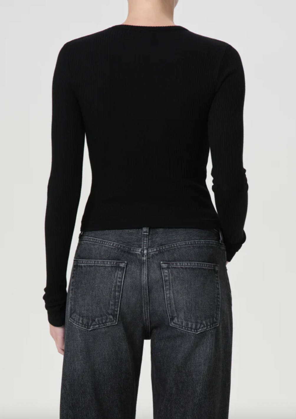 Product Image for Alma Shrunken Crew Neck, Black