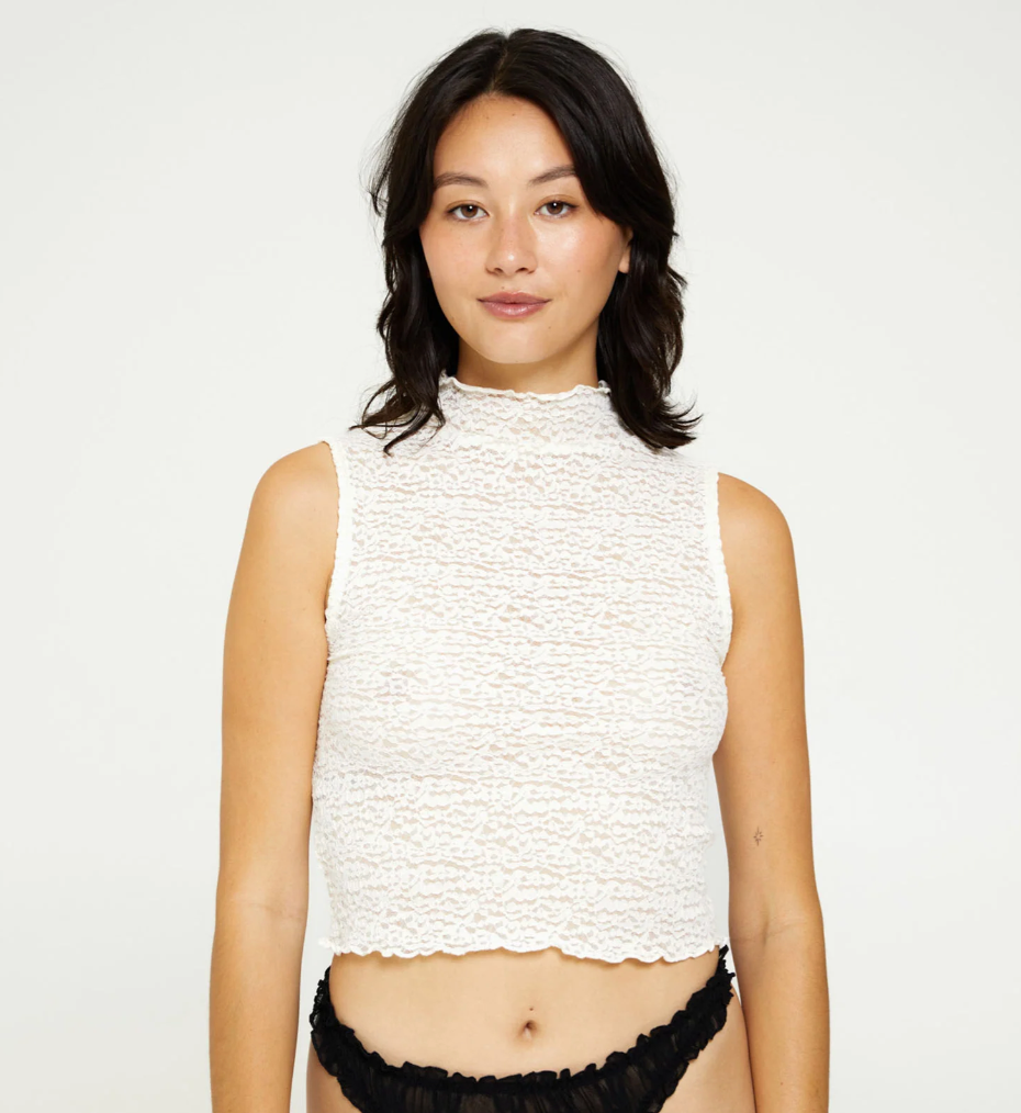 Product Image for Crepe Mesh Tee, Sand