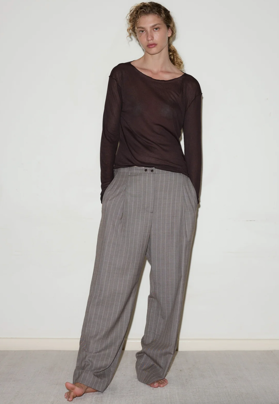 Product Image for Twin Button Pant, Pinstripe Bark