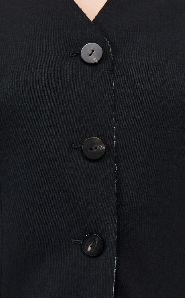 Product Image for Raw Edge Collarless Blazer, Black