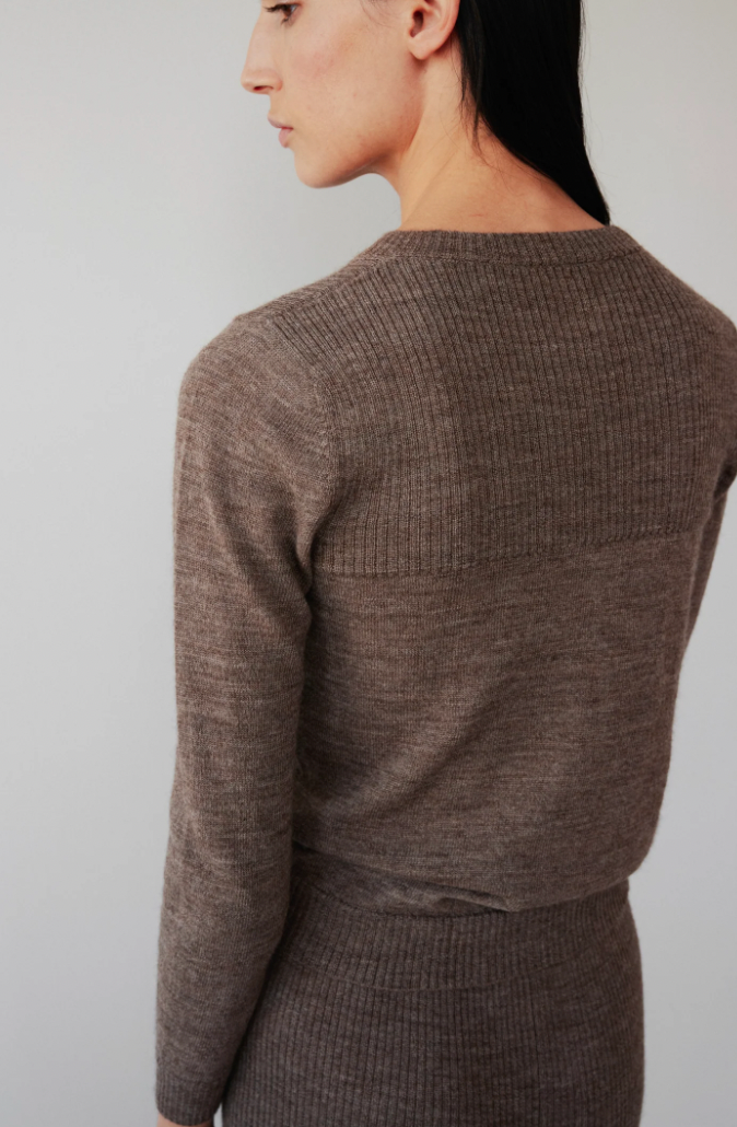 Product Image for Layering Rib Crewneck, Heathered Brown