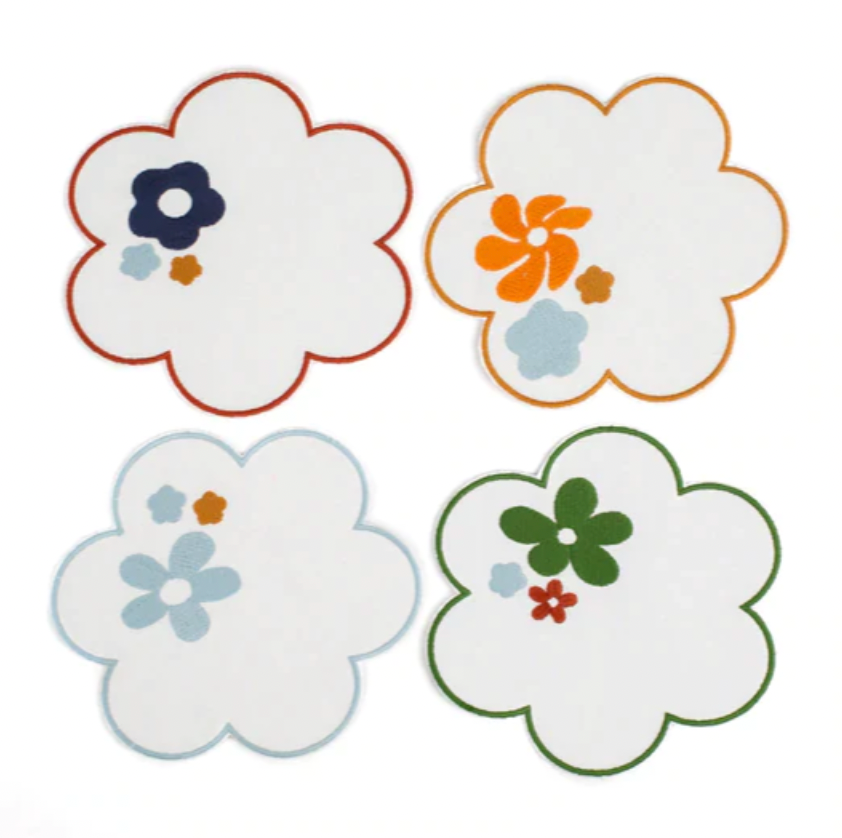 Product Image for Floral Embroidered Linen Coasters