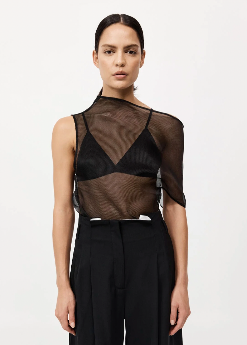 Product Image for Silk Mesh Top, Black