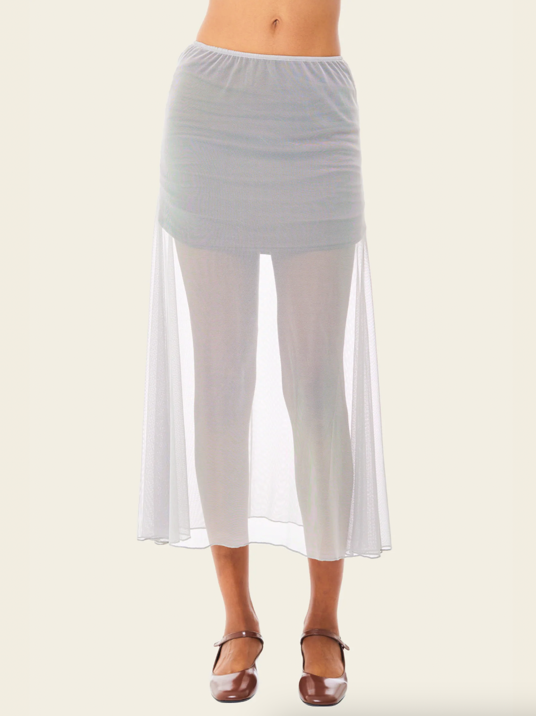 Product Image for 2-Way Mesh Midi Skirt, Mirage Gray