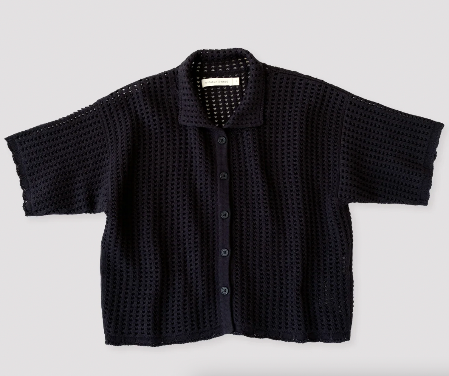 Product Image for Open Knit Polo, Black