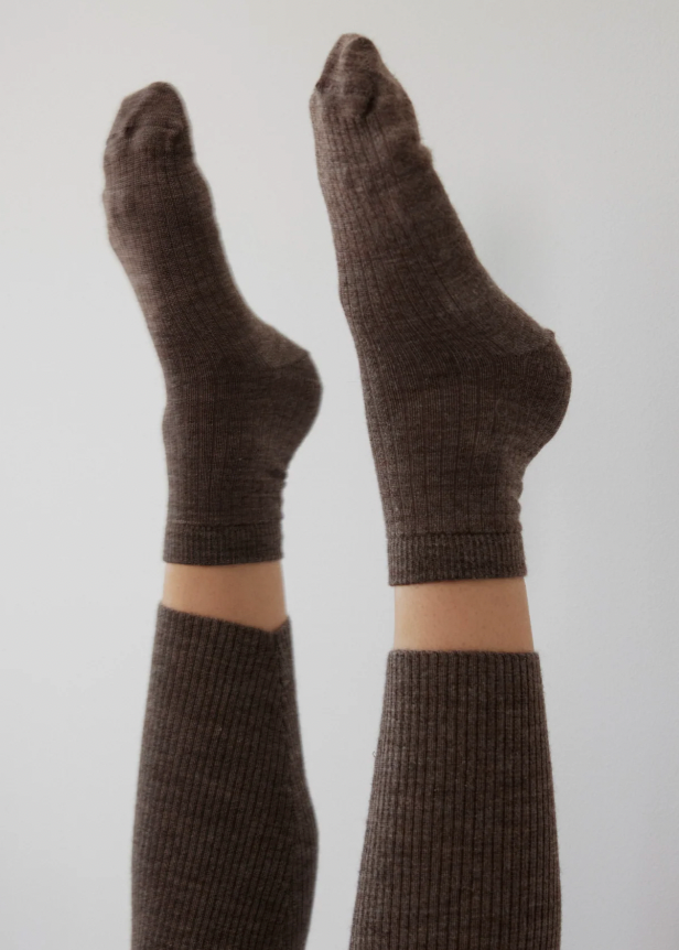 Product Image for Rib Socks, Heathered Brown