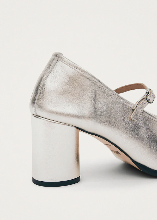 Product Image for Esha Shimmer Leather Pumps, Silver