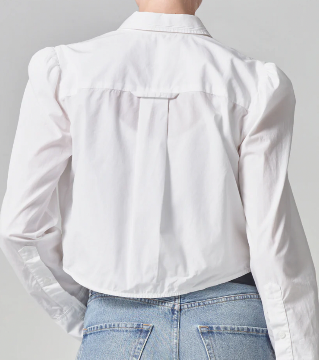 Product Image for Nia Puff Sleeve Crop Shirt, Marsden Stripe