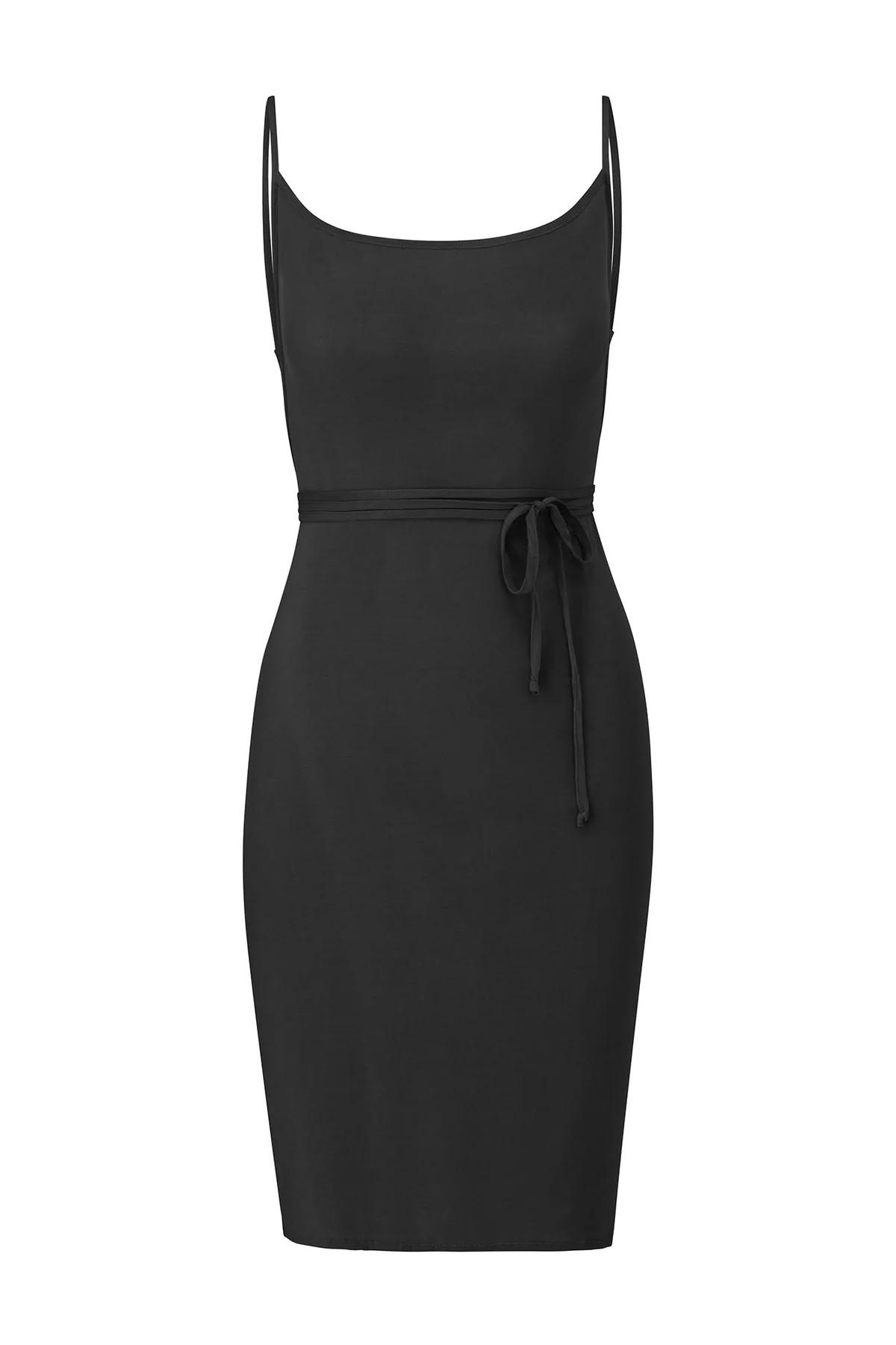 Product Image for The KM Tie Midi Dress, Black