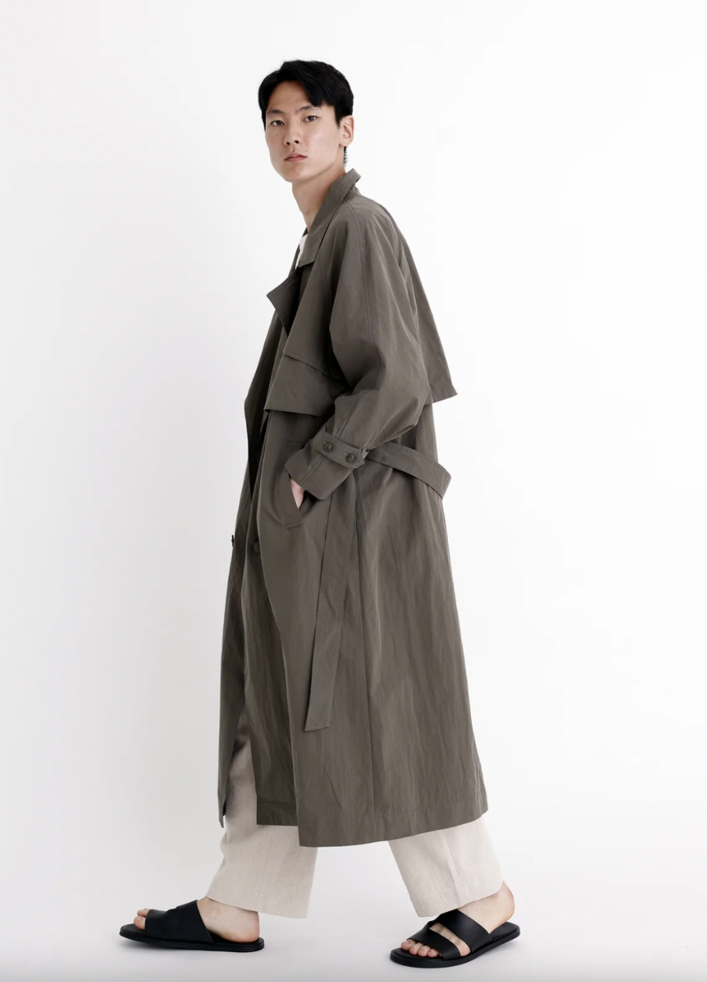 Product Image for Spring Long Trench, Dusty Olive
