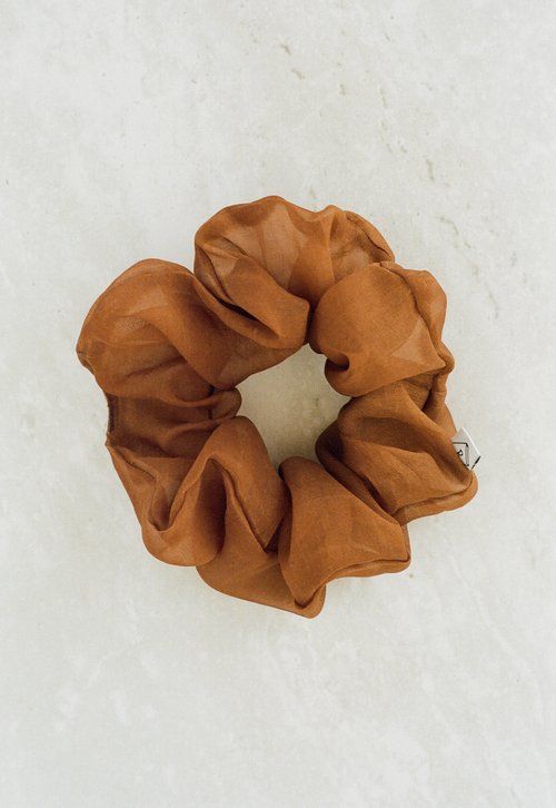 Product Image for Silk Organza Scrunchie, Rust