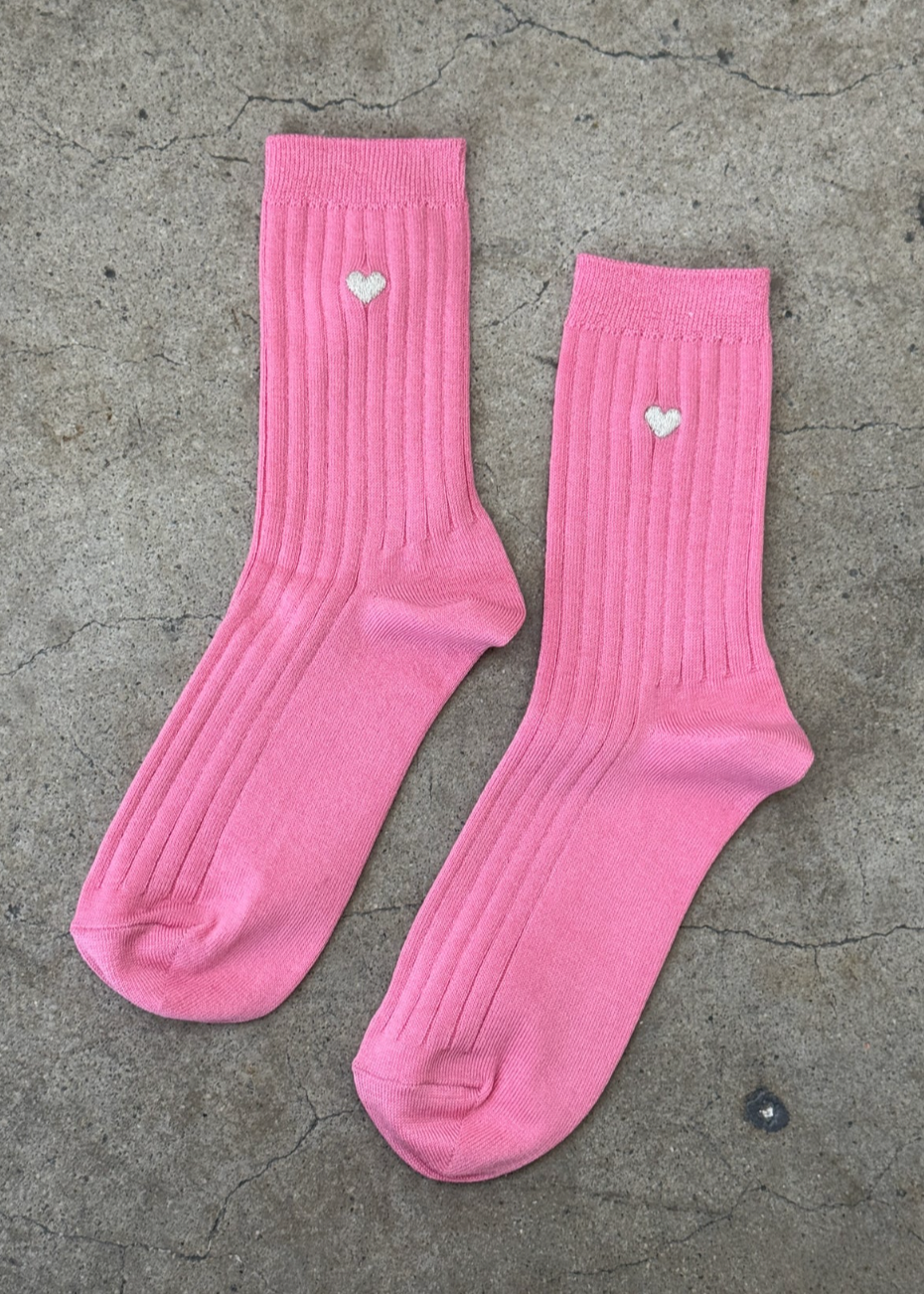 Product Image for Embroidered Her Socks, Pink Water + Heart