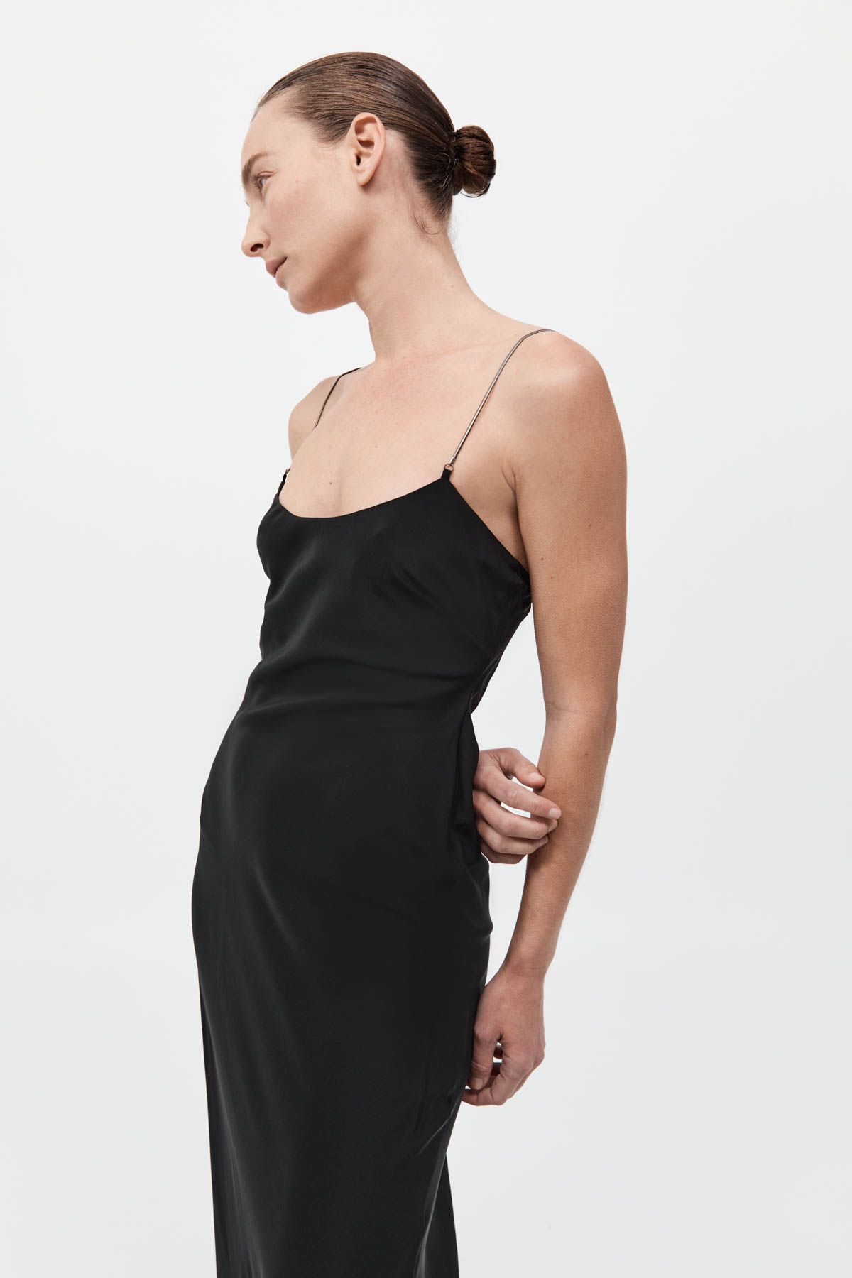 Product Image for Fine Chain Silk Slip Dress, Black