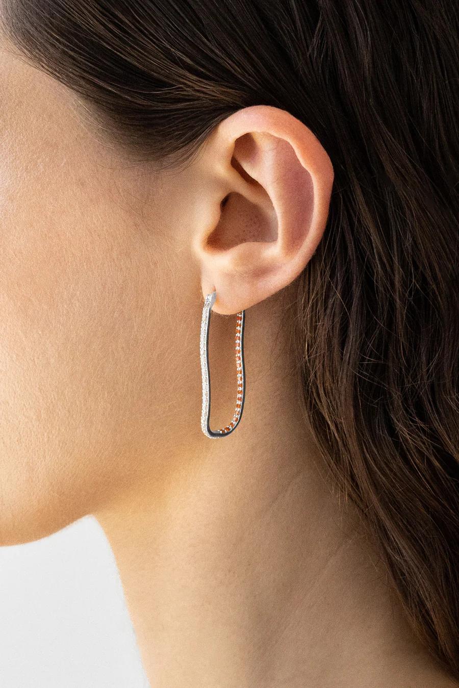 Product Image for Fiasco Paved Hoops, Tangerine - Sterling Silver