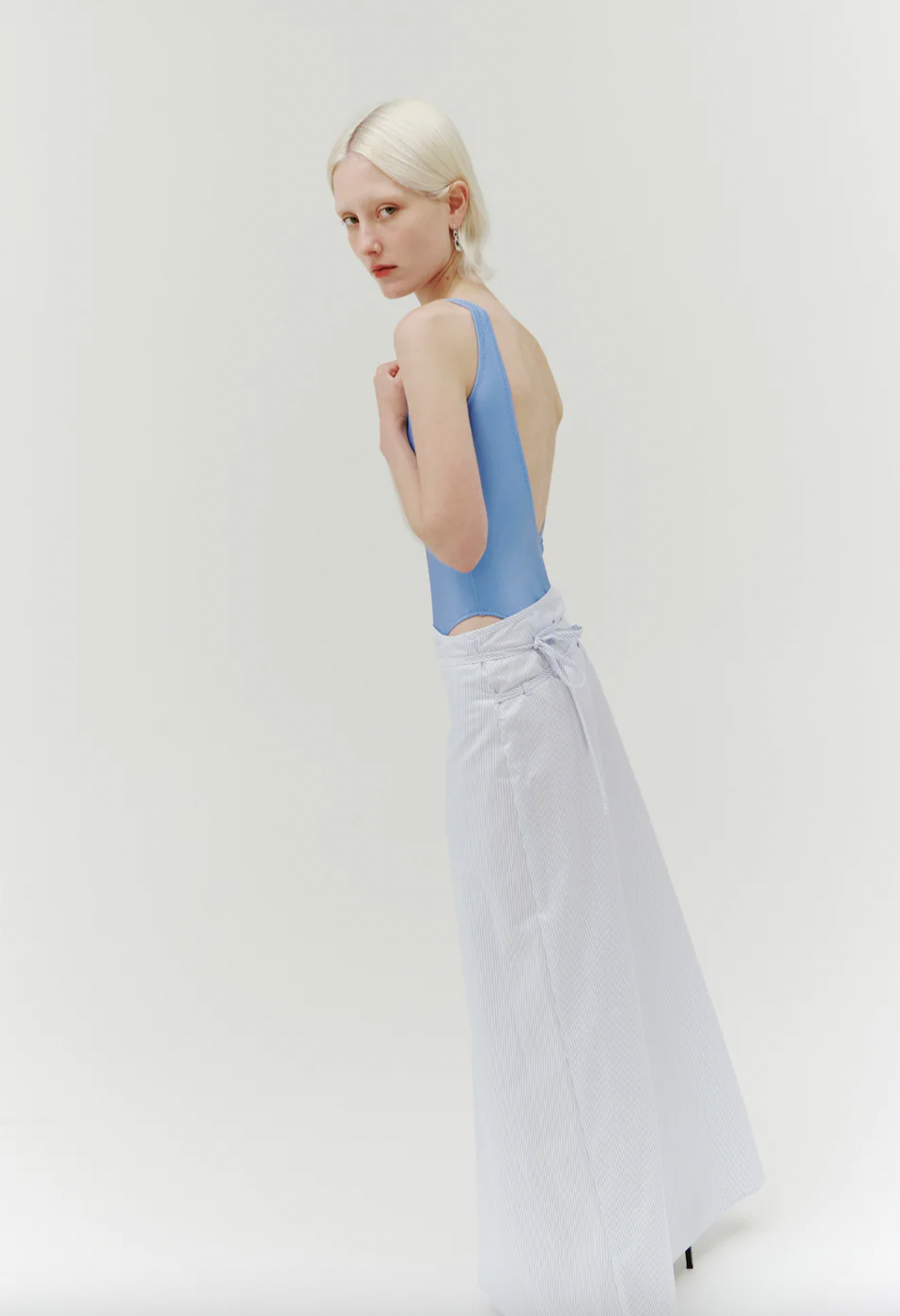 Product Image for Technique Wrap Skirt, Clear Blue Stripe