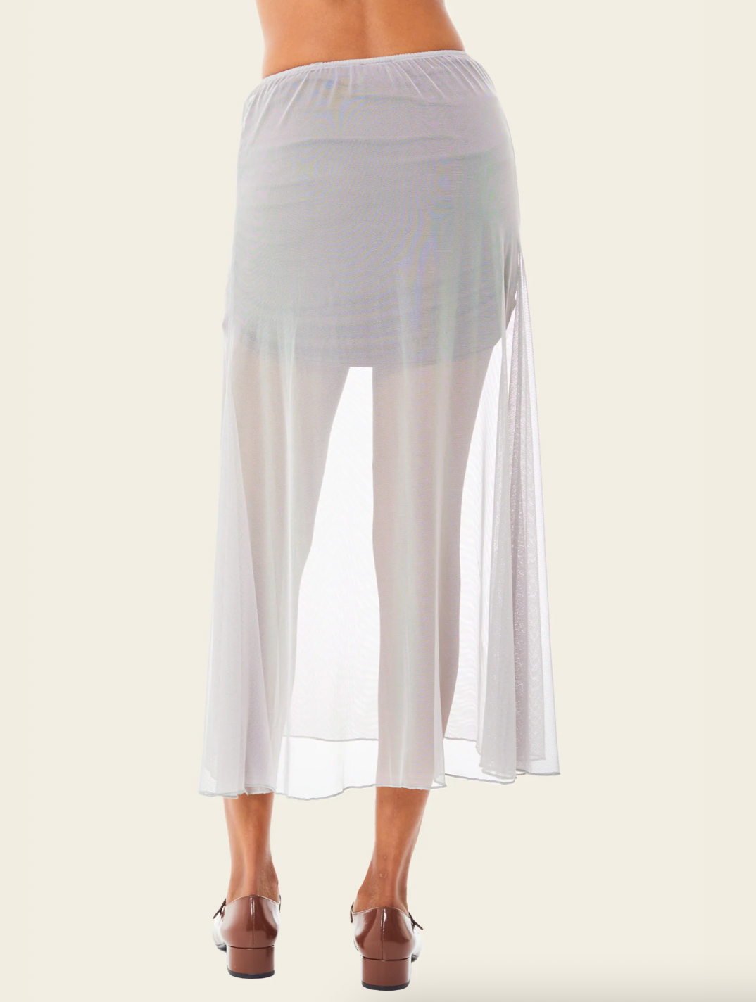 Product Image for 2-Way Mesh Midi Skirt, Mirage Gray