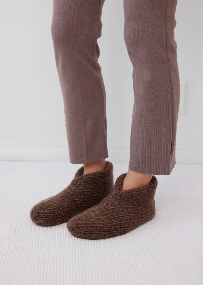 Product Image for Felted Slippers, Chestnut