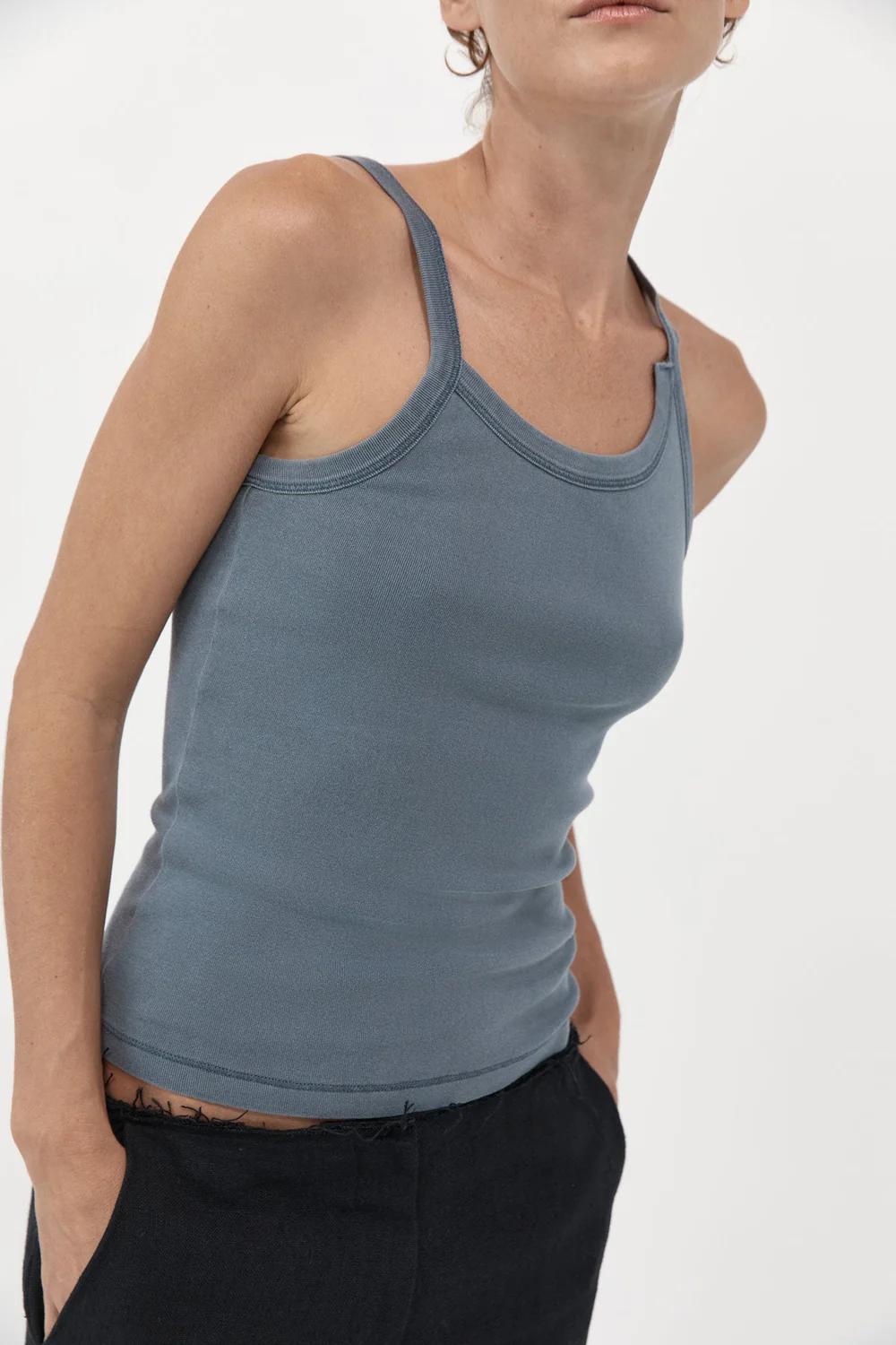 Product Image for Organic Cotton Abstract Singlet, Diesel Grey