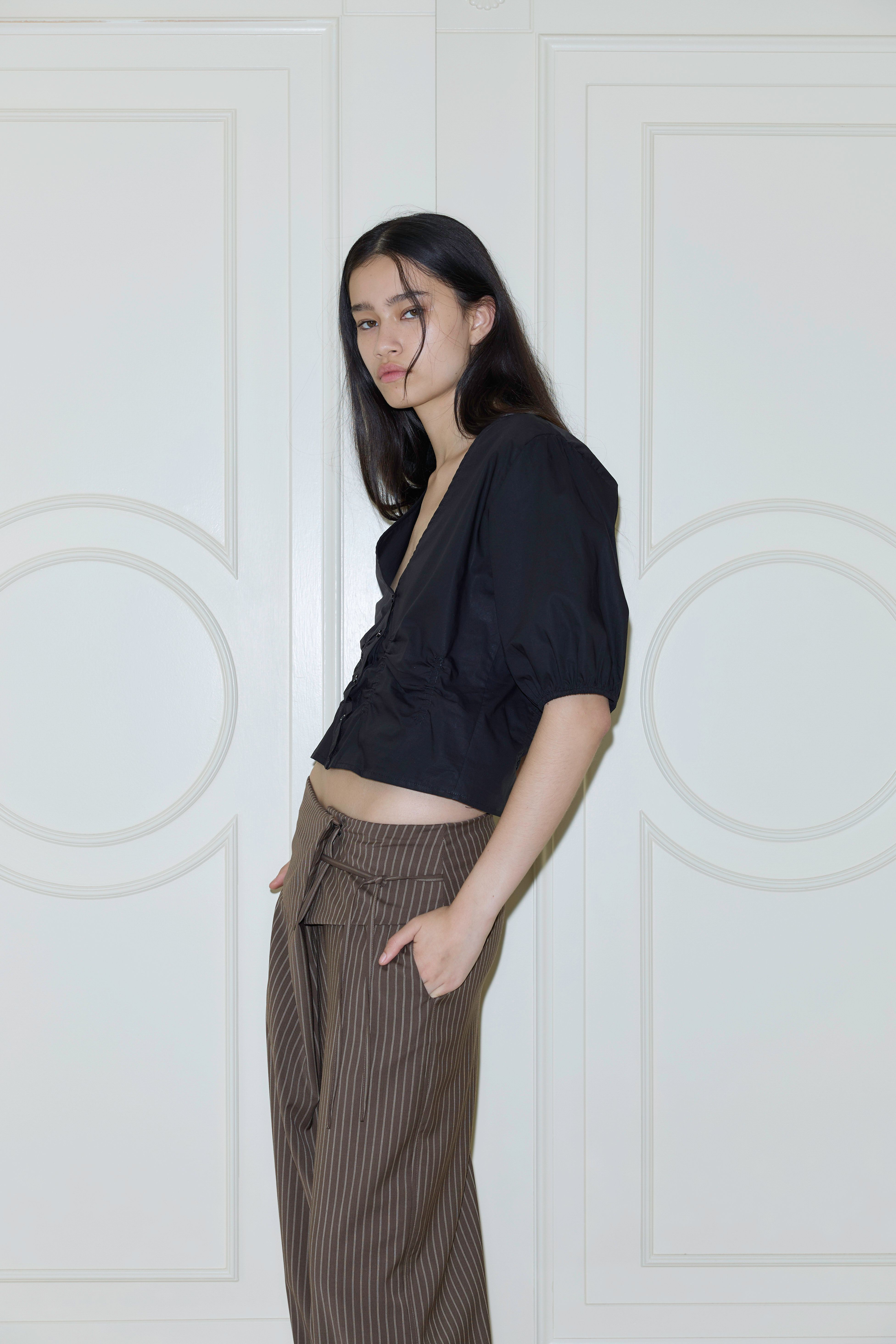 Product Image for Folded Wool Pant, Sable Stripe