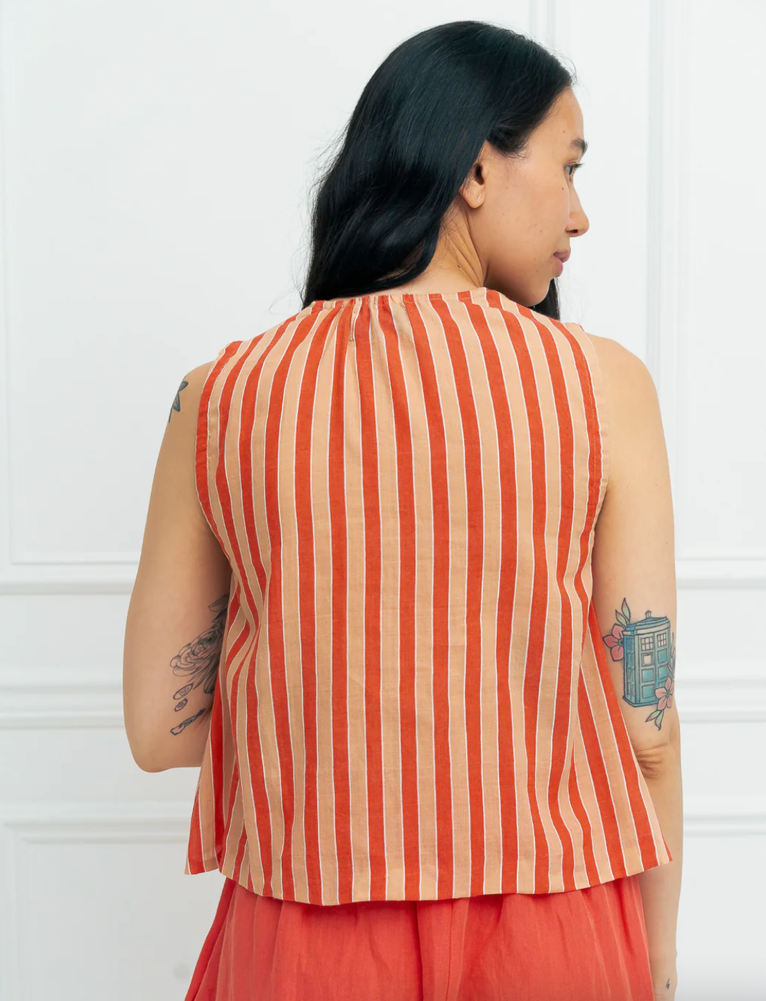 Product Image for Chloe Shirt, Tangerine Stripe