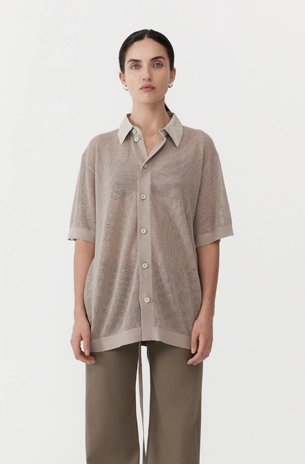 Product Image for Mesh Short Sleeve Shirt, Fog