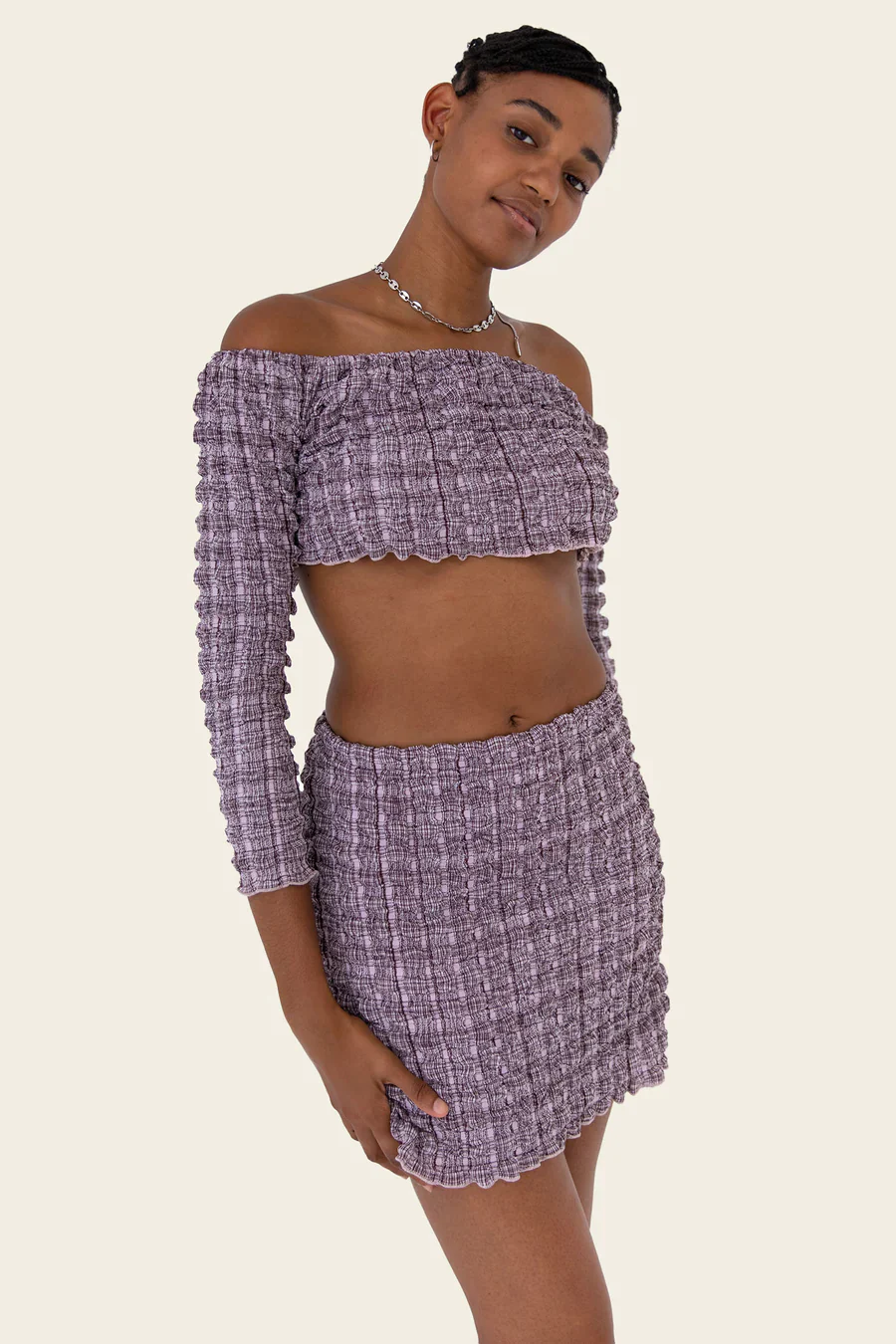 Product Image for Mae Off Shoulder Crop Top, Mulberry
