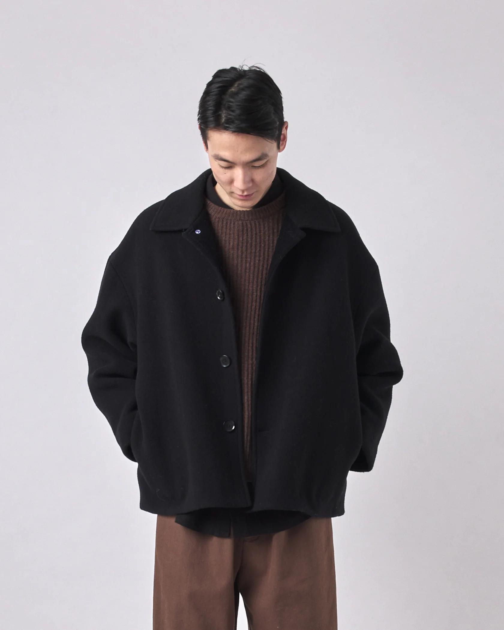 Product Image for Short Wool Coat, Black