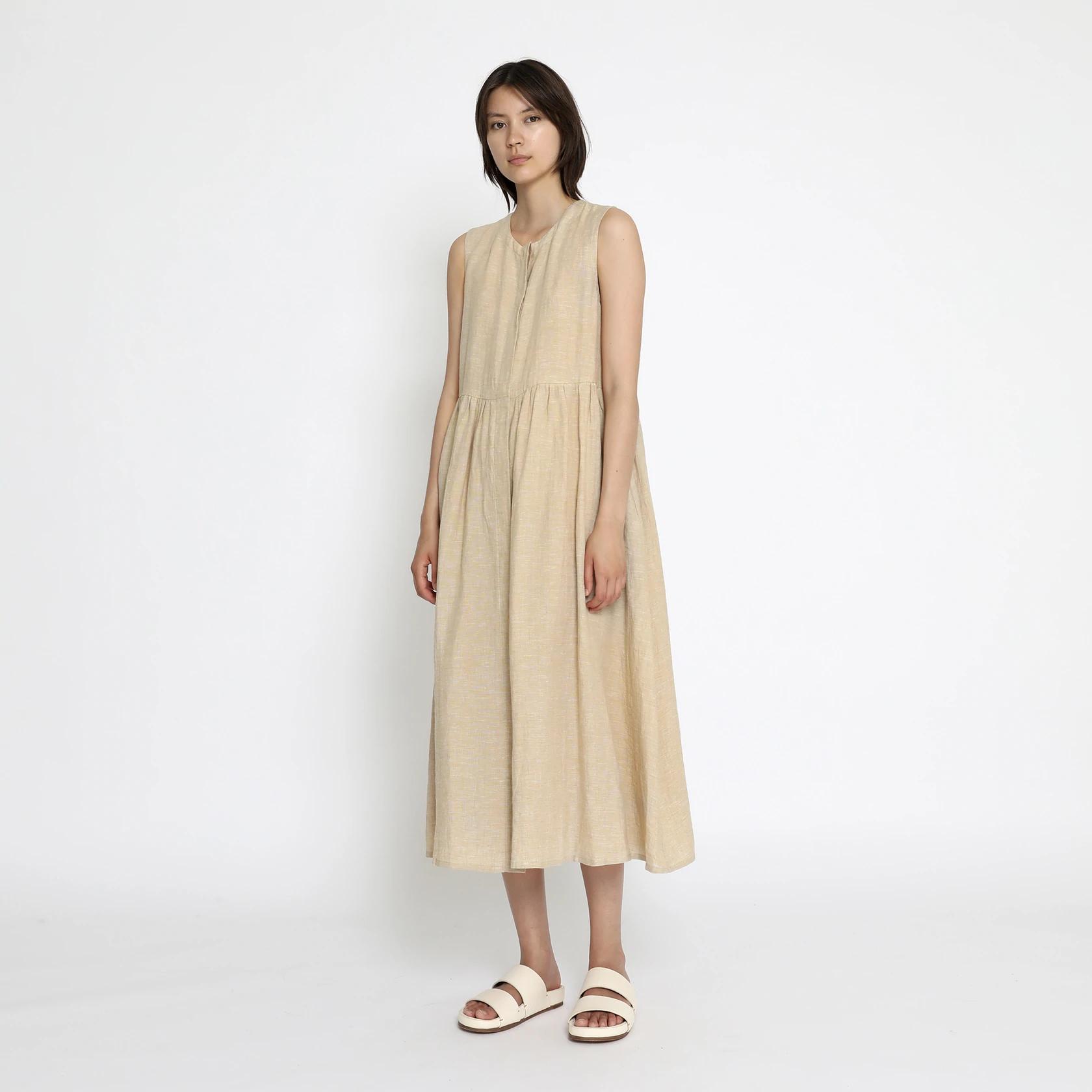 Product Image for Linen Summer Play Dress, Mustard Noise