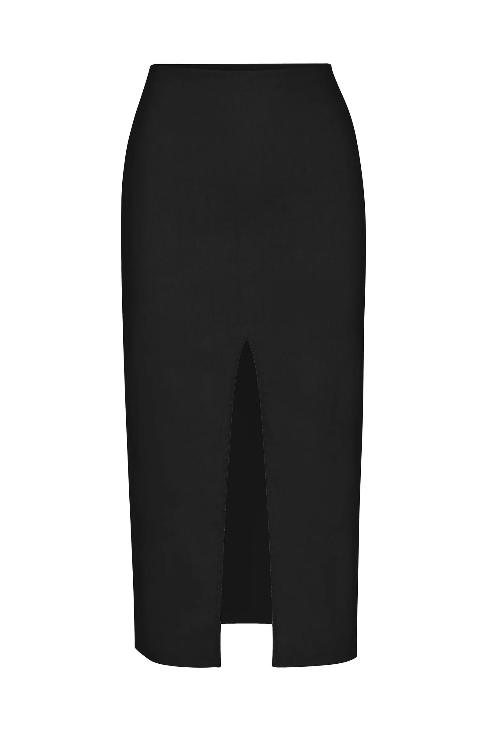Product Image for The Front Slit Midi Skirt, Black