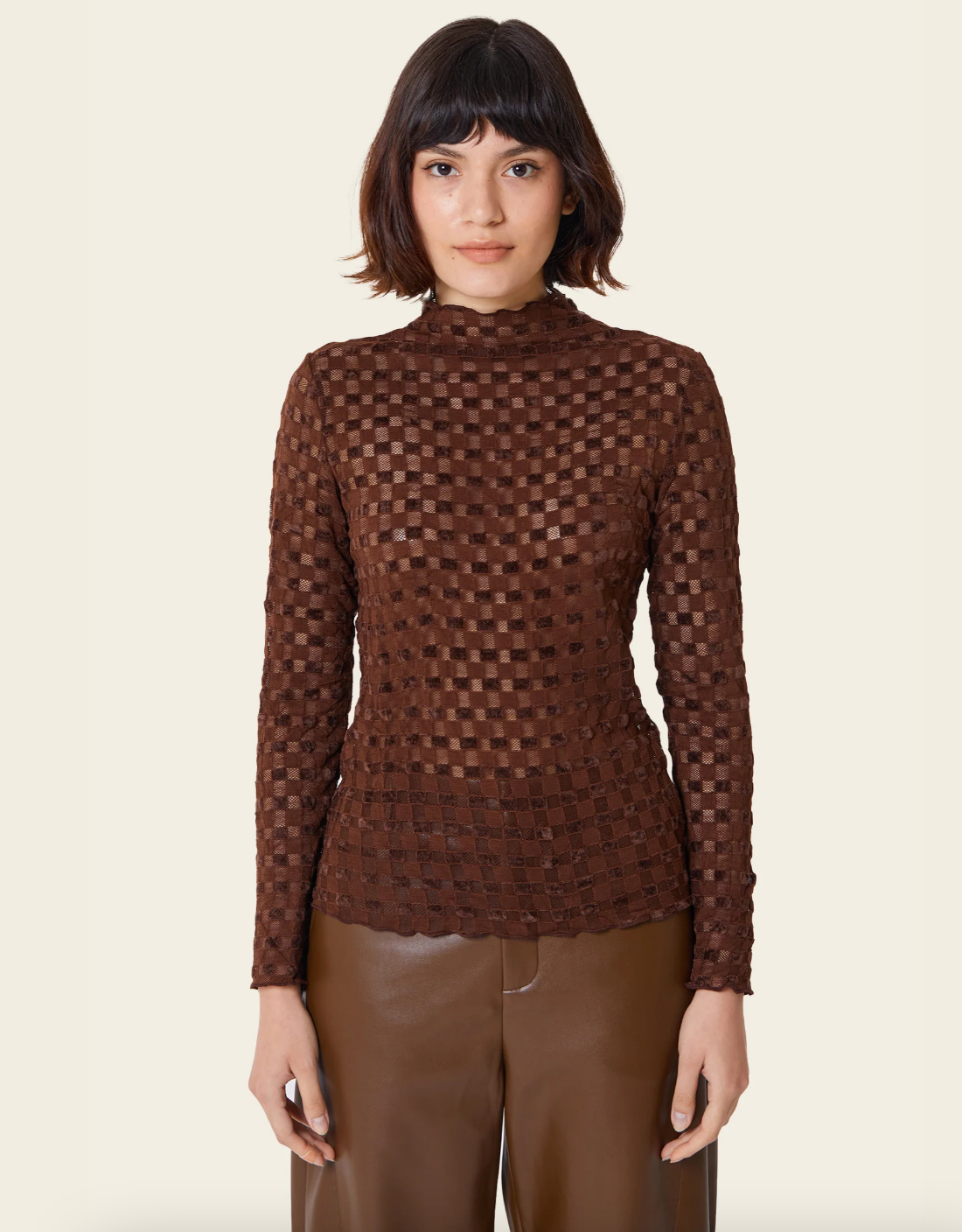 Product Image for Harmony Checkered Mesh Top, Chocolate Lab