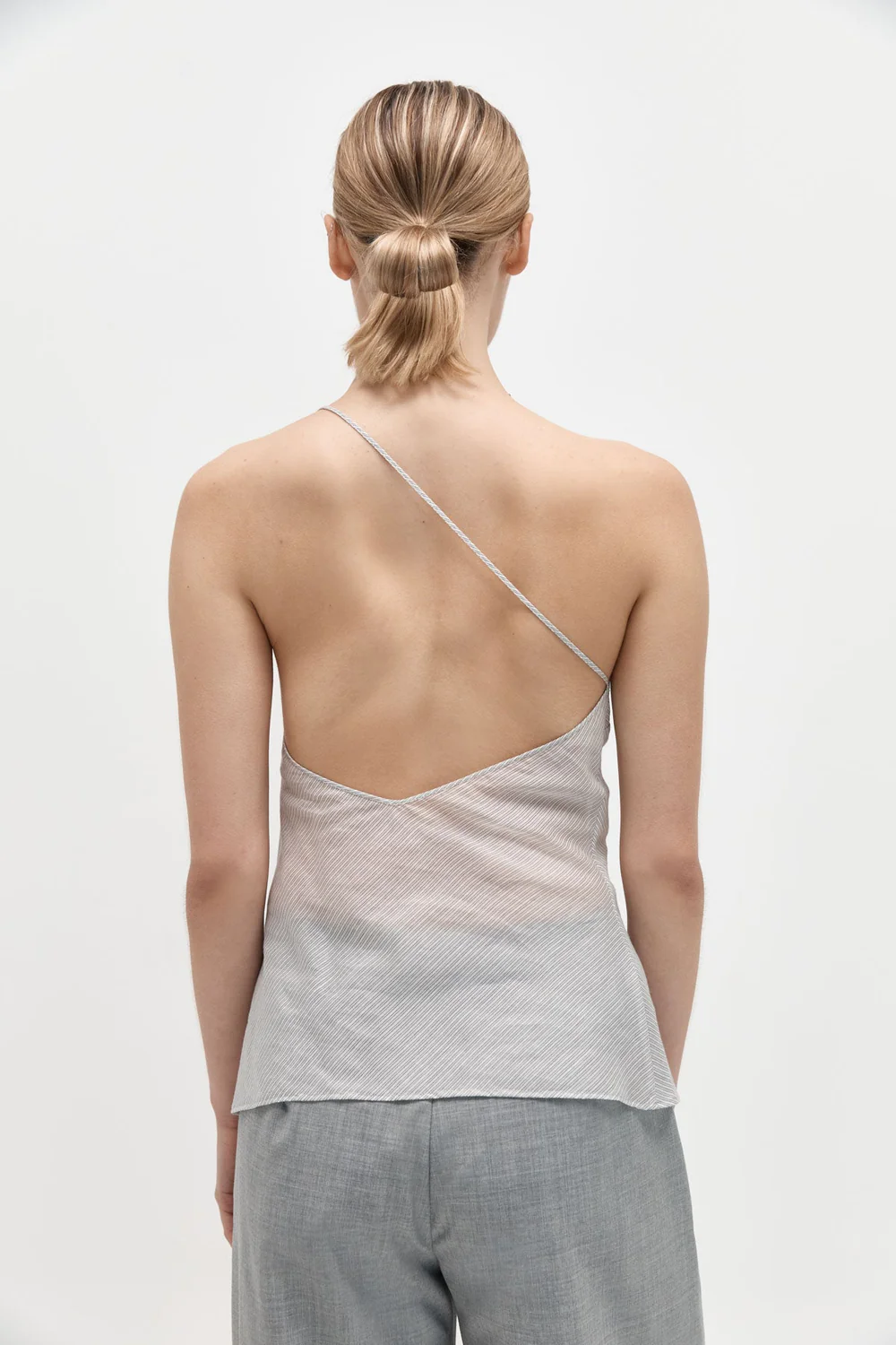 Product Image for Asymmetric One Shoulder Top, Sheer Stripe