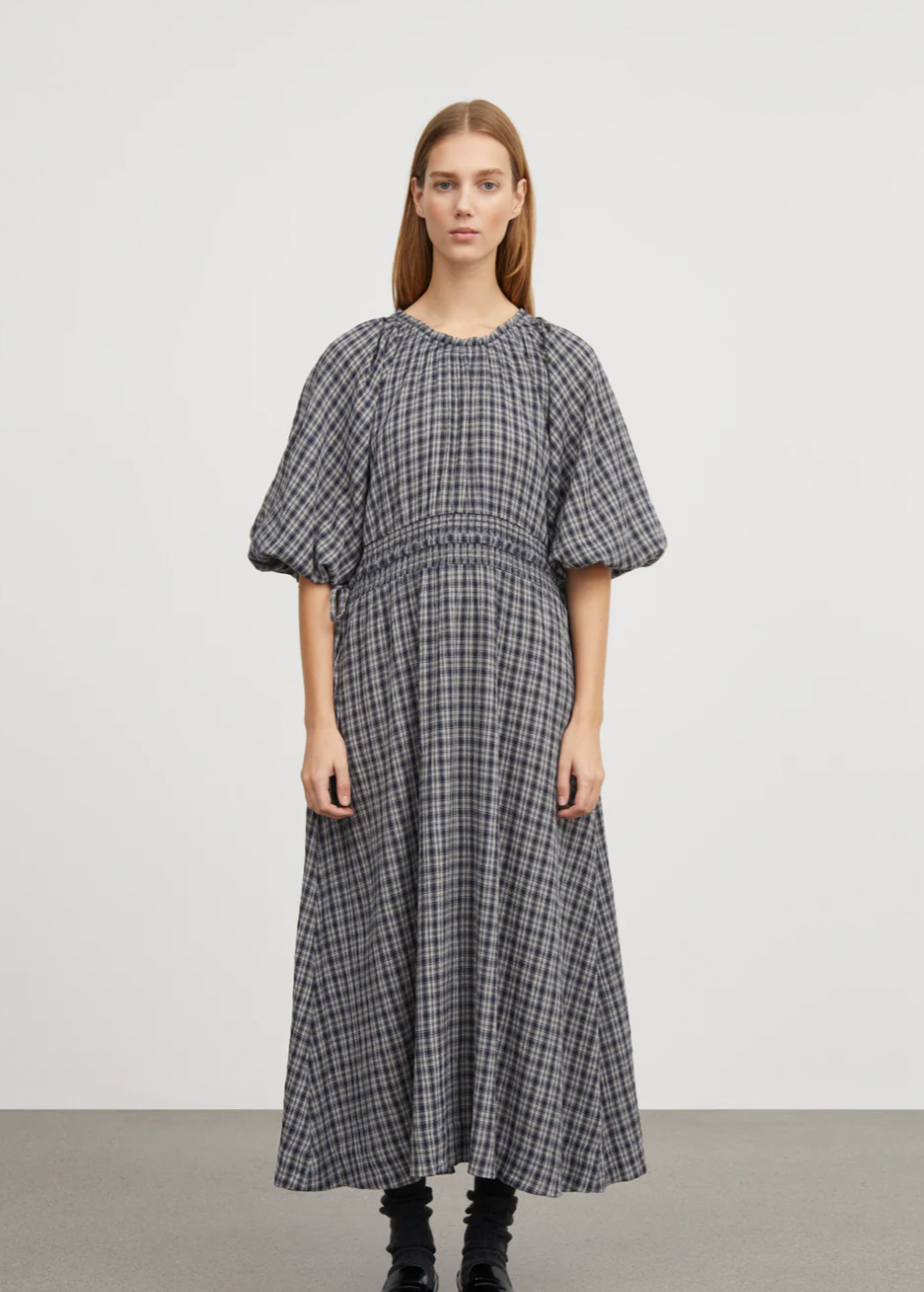 Product Image for Carola Dress, Navy/Beige Check