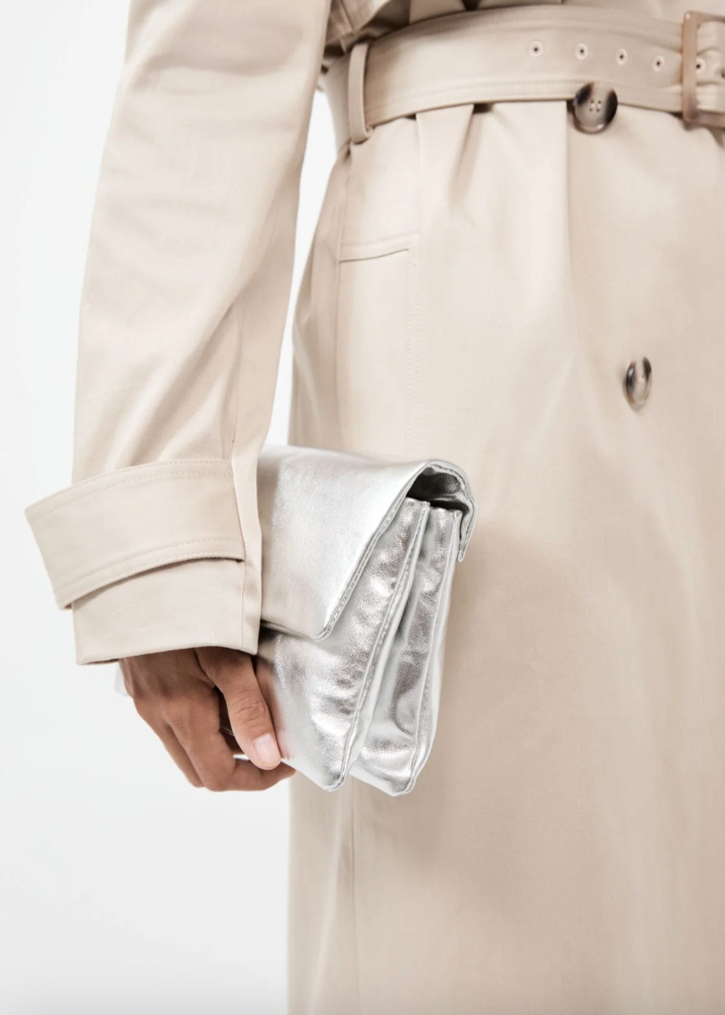 Product Image for Dual Envelope Clutch, Silver