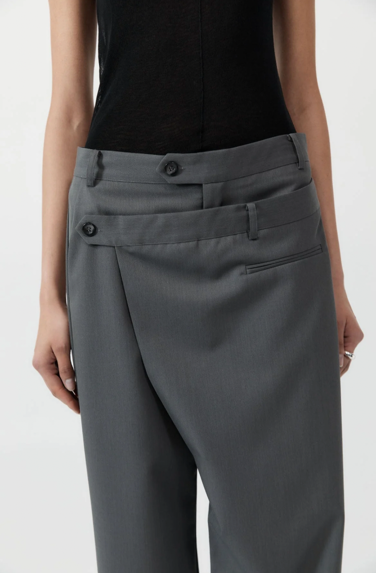 Product Image for Deconstructed Waist Pants, Pewter Grey