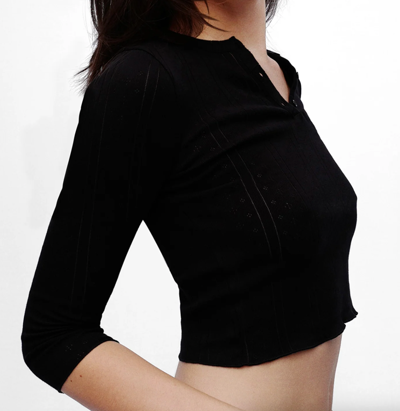 Product Image for The Baby Henley, Black