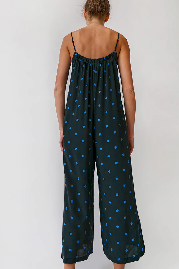 Product Image for Eve Jumpsuit, Black and Royal Dot