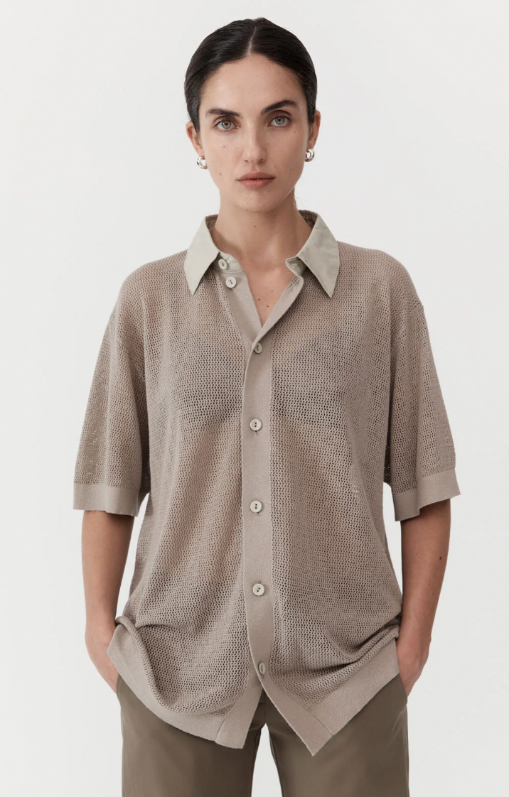 Product Image for Mesh Short Sleeve Shirt, Fog