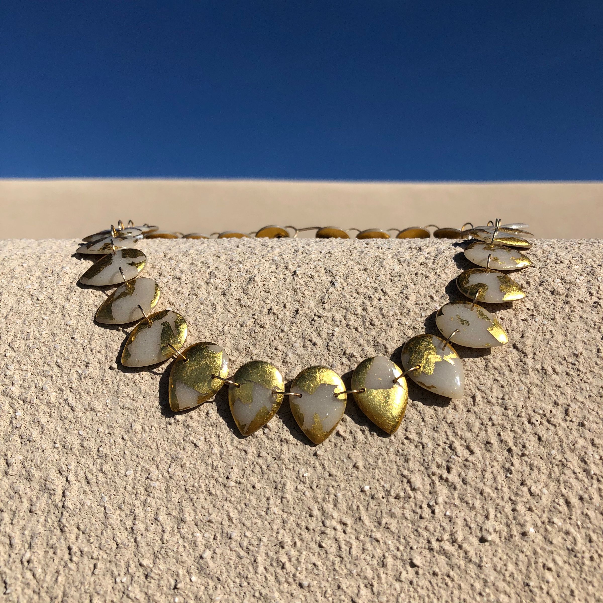 Product Image for Droplet Necklace, 22k Gold Leaf (Reversible)