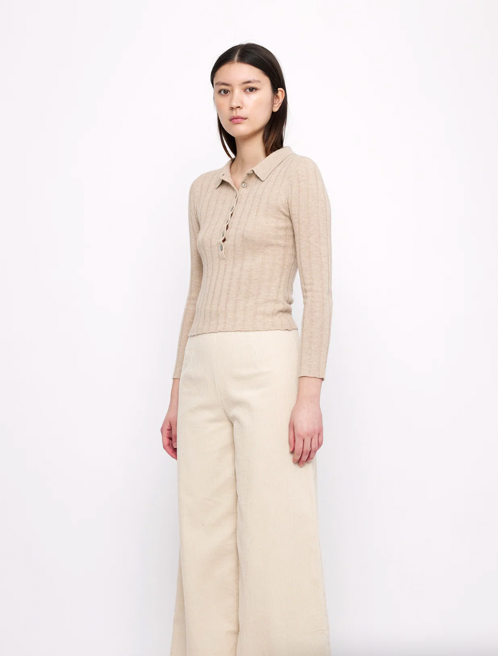 Product Image for Yak Collared Long Sleeves, Desert Sand