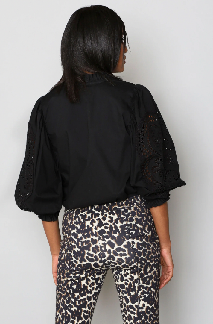 Product Image for Embellished Sleeve Blouse, Black