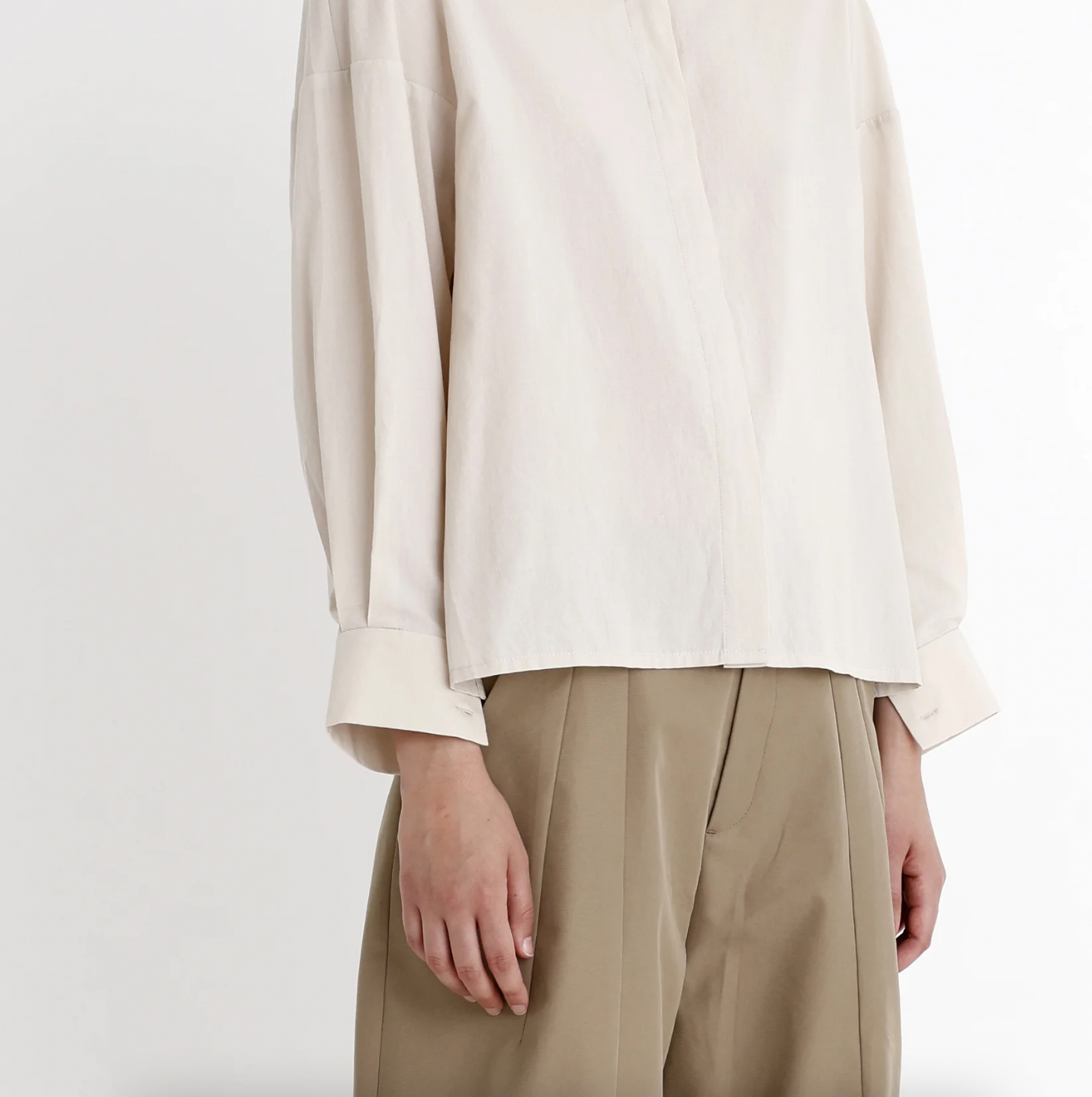 Product Image for Airy Flat Hem Button Down, Oyster