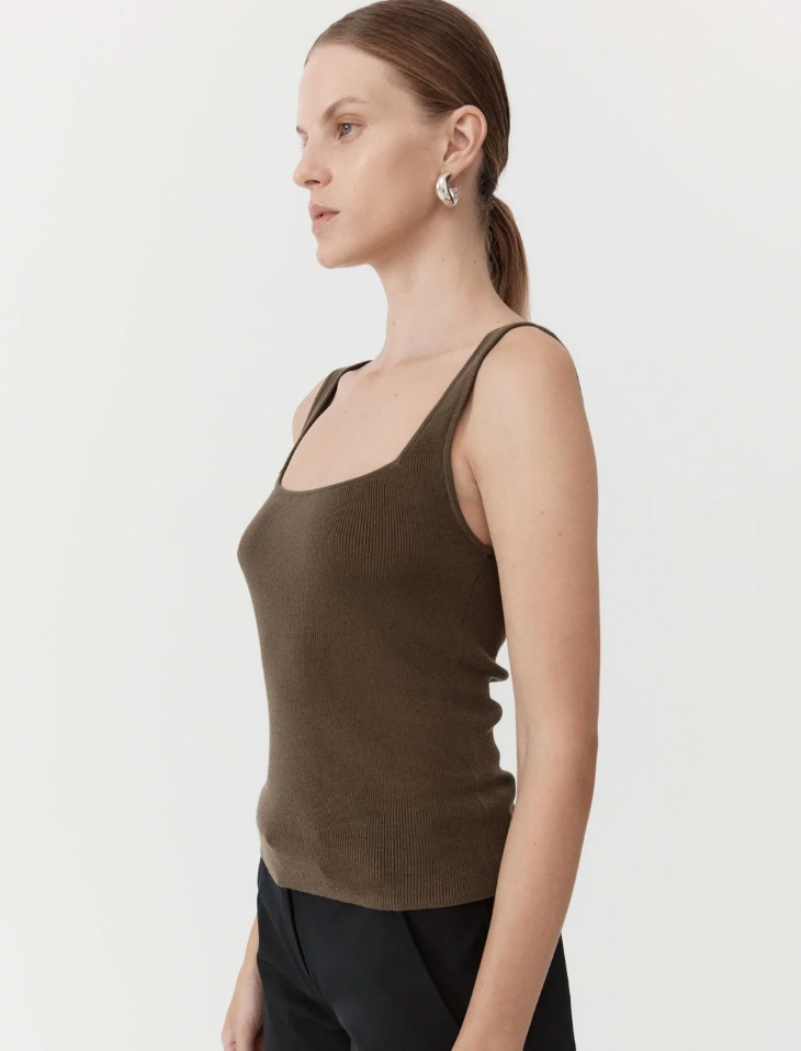 Product Image for Square Neck Knit Singlet, Kelp