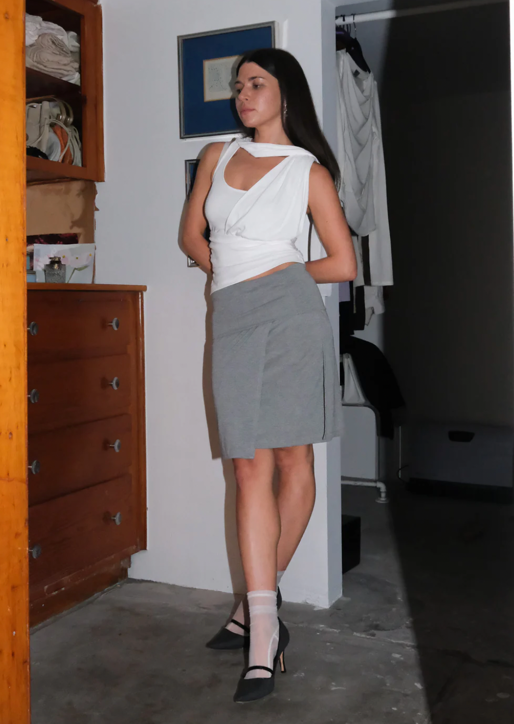 Product Image for Mel Folded Skirt, Heather Grey